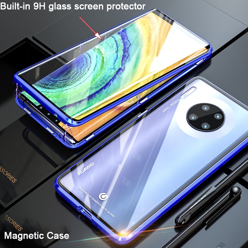 360 Volledige Beschermende Magnetic Case Voor huawei Mate 30 Pro Case Cover Metal Bumper voor huawei Mate30 case Fundas Coque gevallen Glas