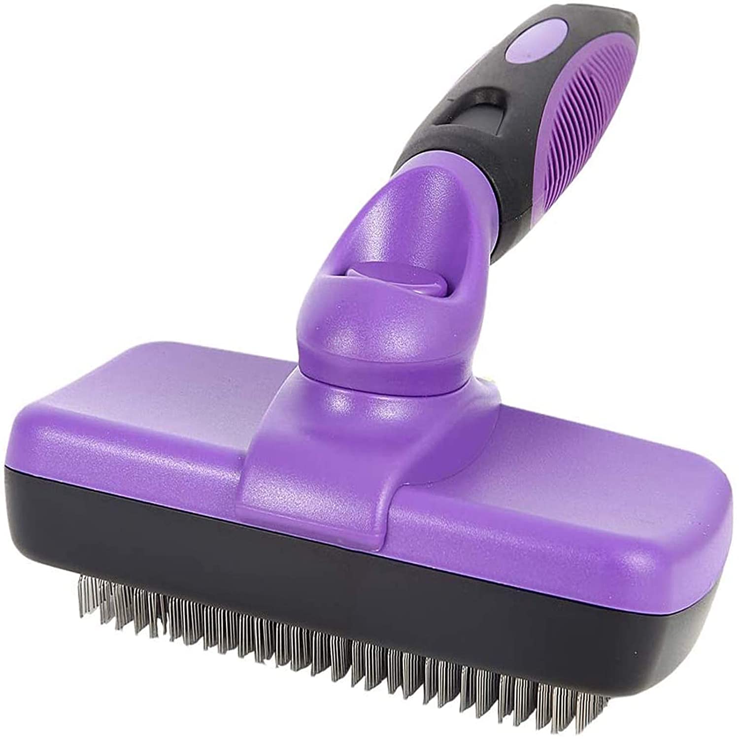 Self-Cleaning Slicker Brush Easy to Clean Dog Brush Retractable Pet Grooming Brush Premium Grooming Tool for Dog Cat: Purple
