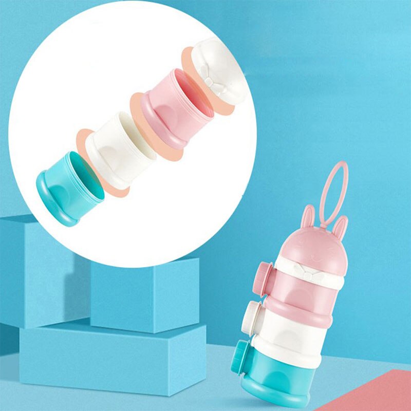 3- laags draagbare babyvoeding opbergdoos in beer-stijl, essentiële ontbijtgranen cartoon babymelkpoeder container