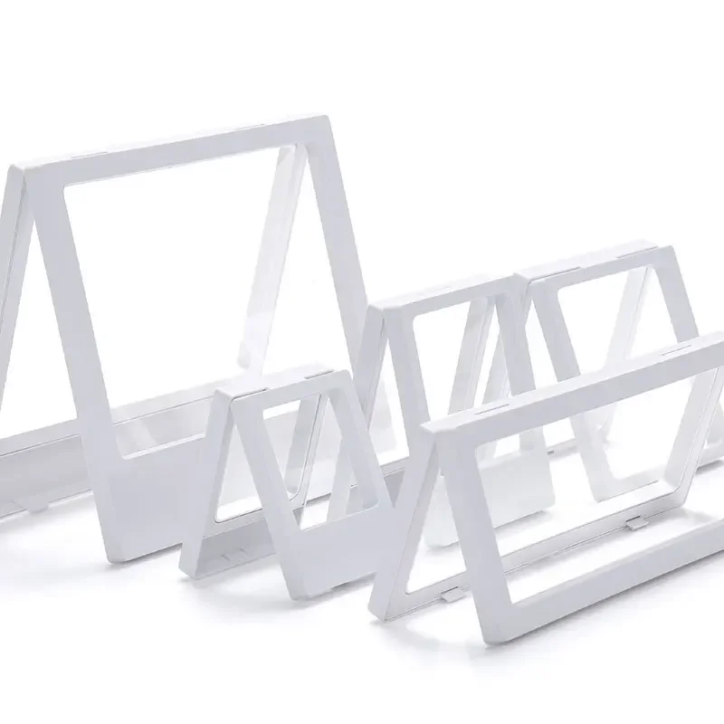 3D Floating Picture Frame Shadow Box Jewelry Display Stand Ring Pendant Holder Protect Jewellery Stone Presentation Case