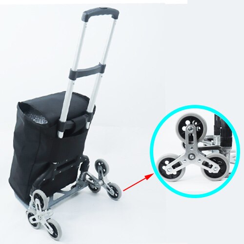 Portable Folding Stair Climbing Cart All Terrain Stair Climbing Hand Truck Trolley for Upstairs Cargo: 04