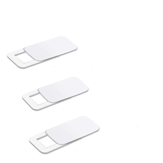 Cubierta de WebCam con imán deslizante, pegatina de privacidad de plástico para Macbook Pro, portátiles, IPad, IPhone, lente de teléfono, 3 uds.: Blanco