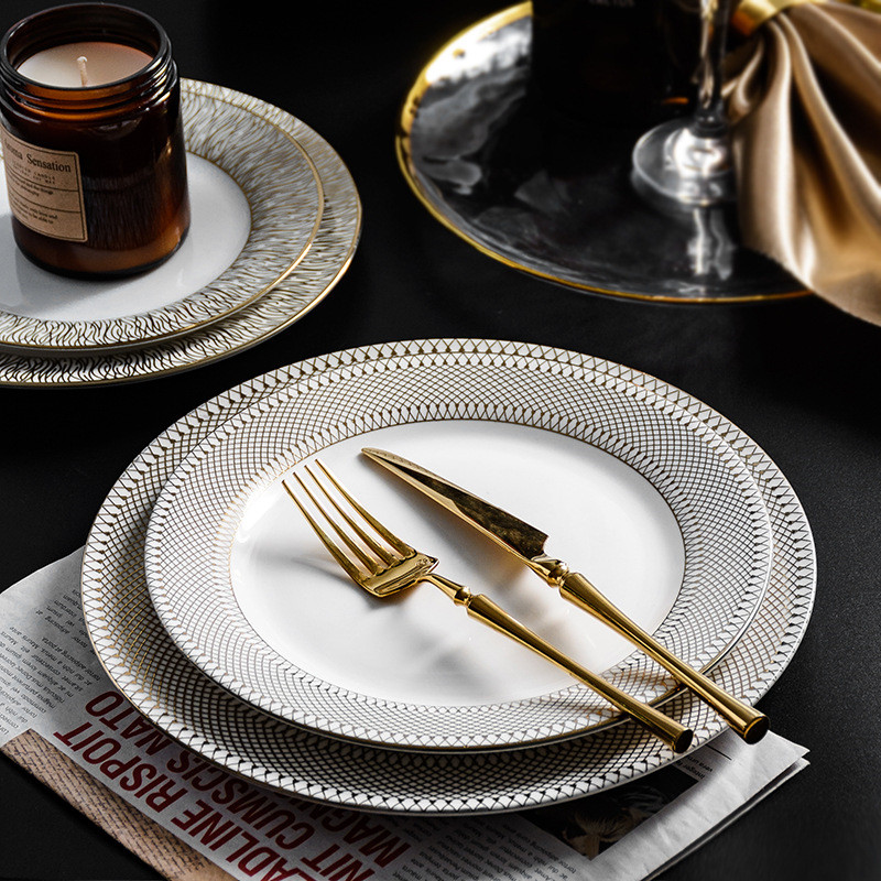 Western Steak Plate Dishes for restaurant scratch-resistant pendulum Fruit plate Square Plate Ceramic Dinner Plate Ceramic Plate