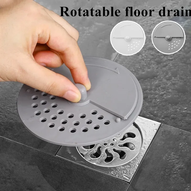 Hair Filter Sink Sewer Lid Deodorization Drainage Outlet Press Type Rotatable Adjustable Floor Drain Shower Drain Hair Catcher