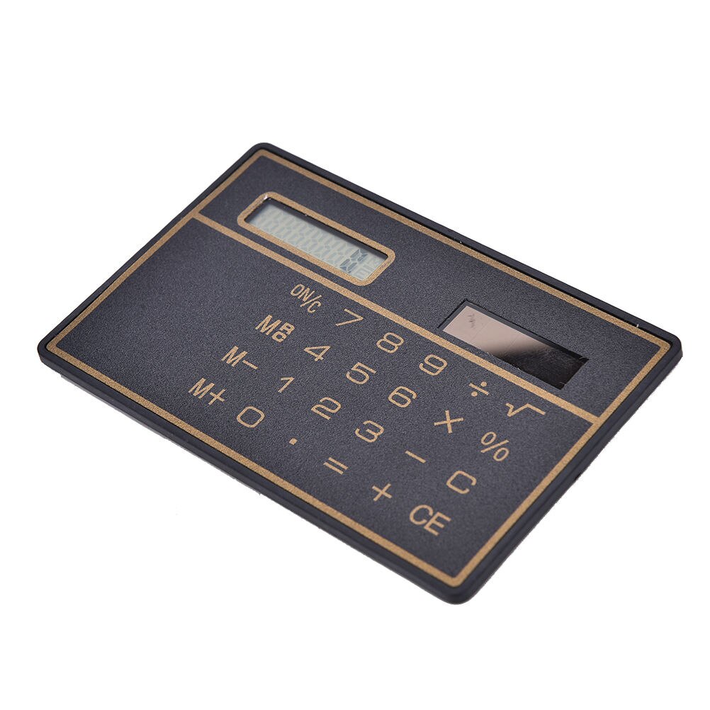 Mini Slim Credit Card Solar Power Pocket Calculator Counter Calculating Machine