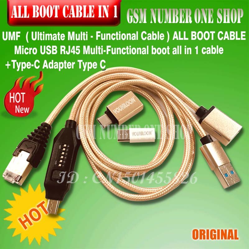 Newest Original Micro USB RJ45 UMF UItimate Multi-Functional boot all in 1 cable +Type-C Adapter Type C