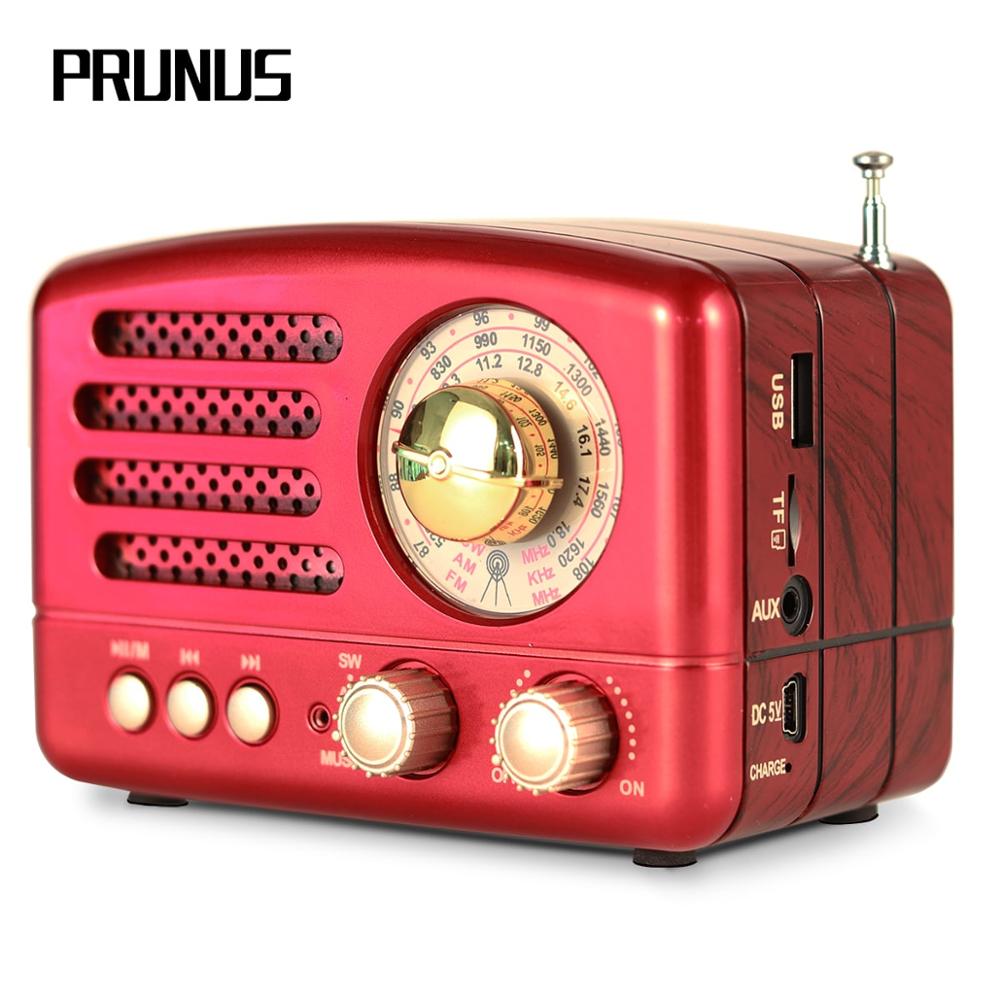 PRUNUS M-160BT Classical Retro radio FM/AM/SW USB Bluetooth radio receiver Rechargeable AUX/ TF cards MP3 stereo Speaker Radios