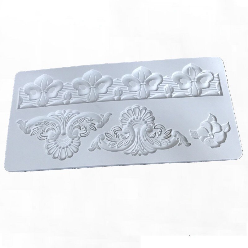 Lace Trim Totem Silicone Mold European Texture Plaster Stampi Casting Mold Silikon Form Moule Forma De Gesso 3d Cemento Panel