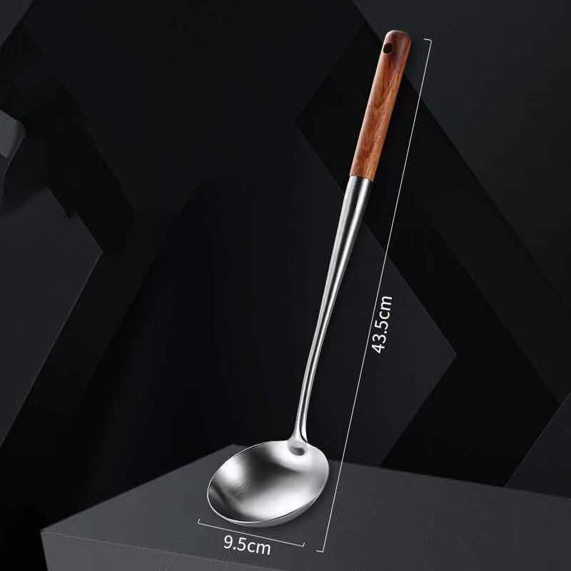 Long Handle Stainless Steel Wok Spatula Skimmer Shovel Kitchen Pot Slotted Turner Rice Spoon Ladle Utensil Set utensilio: 2