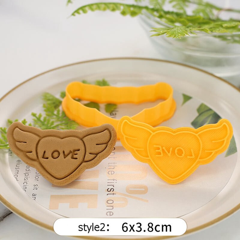 Wedding Valentine Cartoon Cookie Cutter Mould Biscuit DIY Mold angel Heart cake rose Shape Cutter Baking Tools: style 8