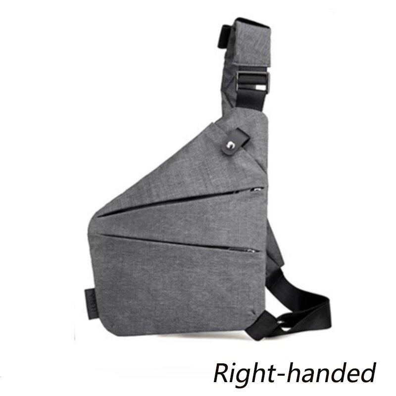 Fash Ergonomic Chest Pocket Bag Youth Slim For Outdoor Activities and Daily Use Left & Right Shoulder: Right hand Grey