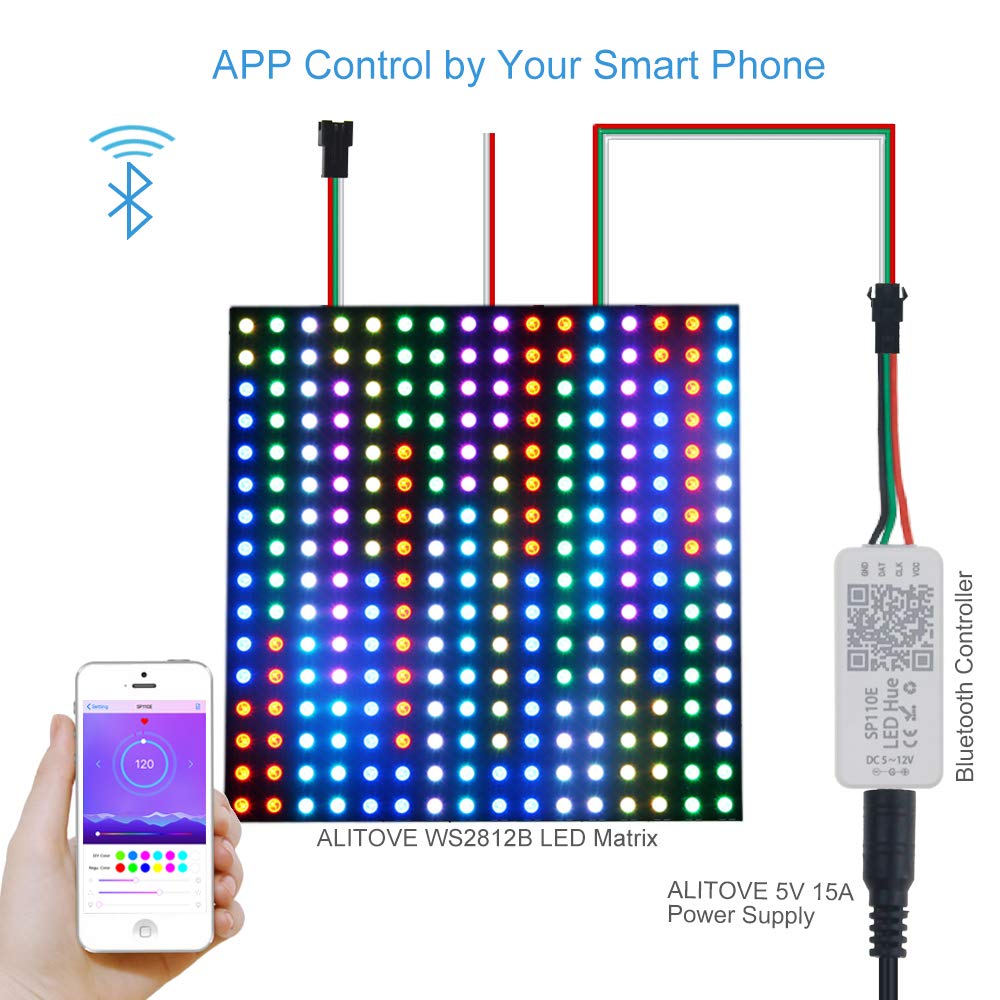 Controlador de luz de píxel SP110E con Bluetooth, regulador de intensidad USB DC para WS2811 WS2812B SK6812 RGB RGBW APA102 WS2801 pixeles