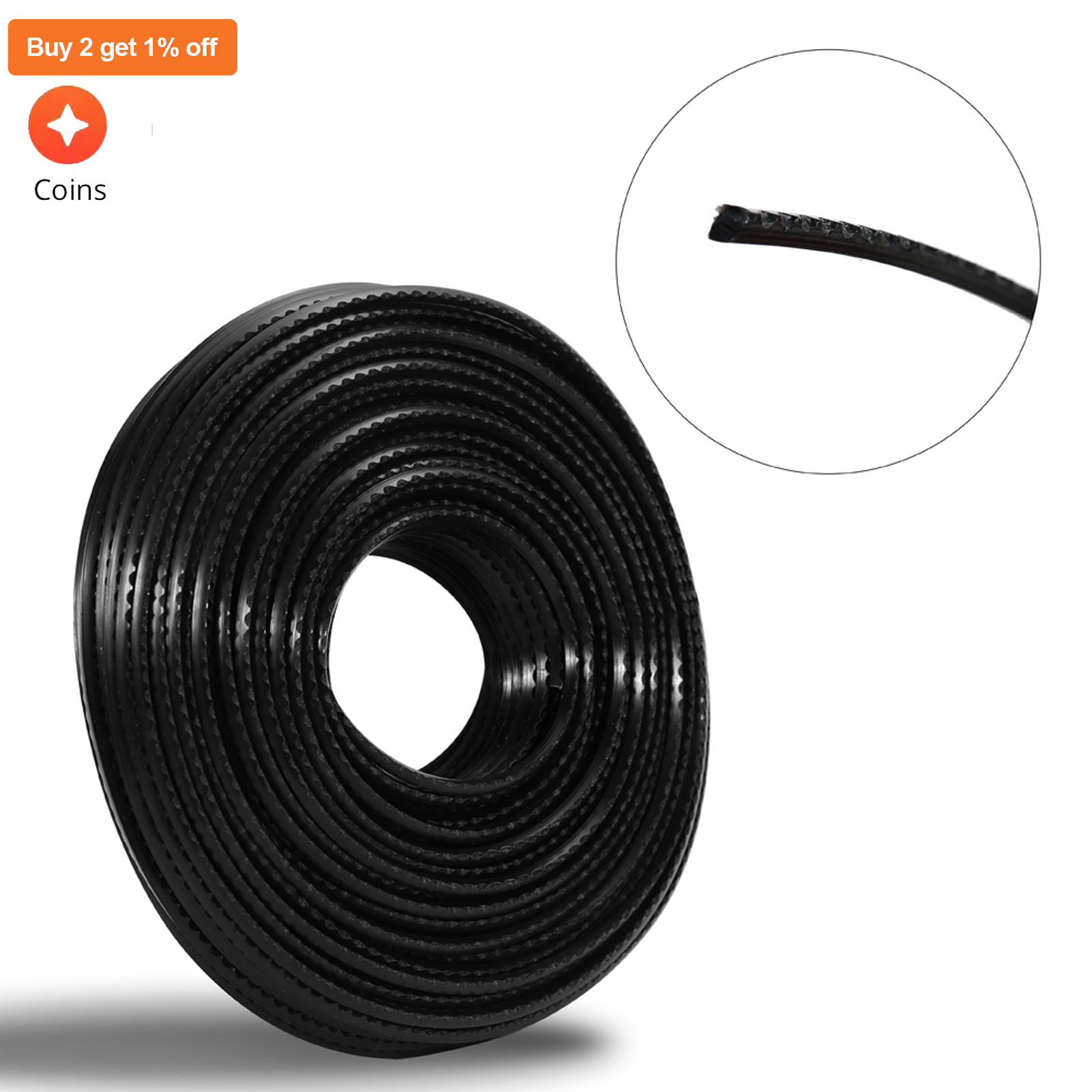 3.0Mm 60 Meter Professionele Fijne Nylon Zaagtand Trimmer Touw Bosmaaier Strimmer Lijn Maaien Draad Grasmaaier Tool