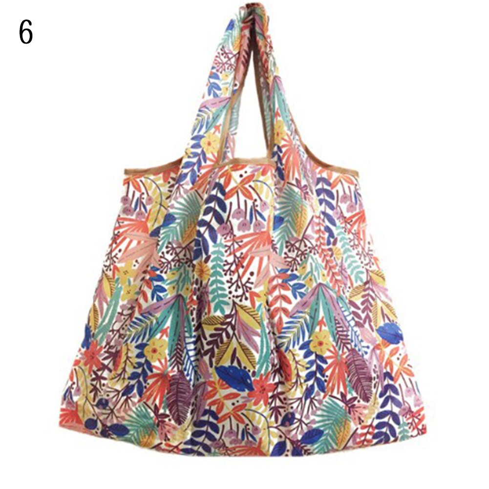 Vrouwen Opvouwbare Boodschappentas Cartoon Bloemen Fruit Groente Herbruikbare Boodschappentas Eco Lady Tote Bag Zak: 6