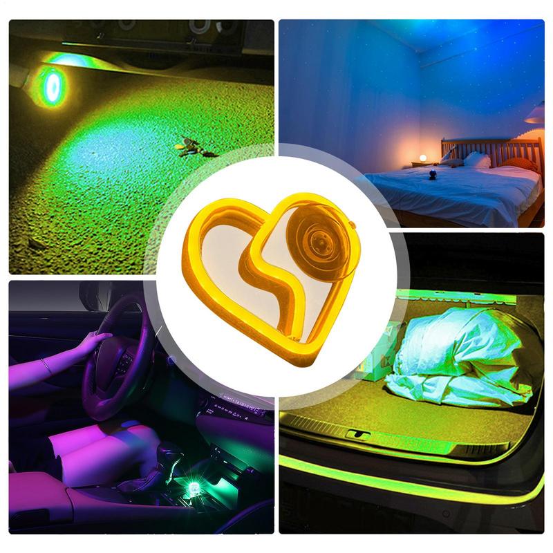 Luces decorativas para Interior de coche, luces LED, iluminación ambiental, forma de rotura del corazón, iluminación Interior para coche, luz de ambiente