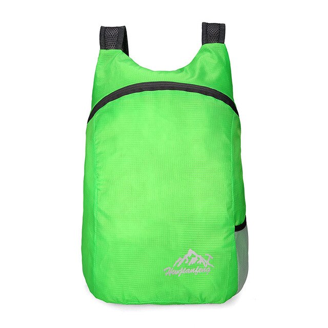 Letvægts 20l ultralette vandtæt, sammenklappelig udendørs camping vandreture rygsæk og opbevaringspose med høj kapacitet: Grøn