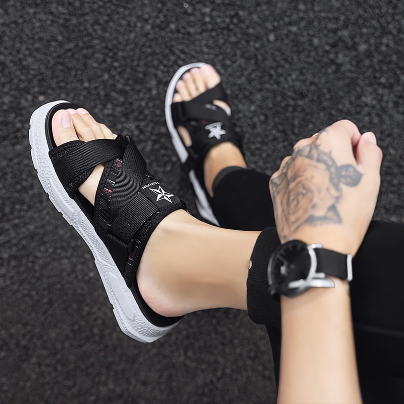 Cyytl sommar för män friluftssandaler sömmar mjuka och bekväma flip flops andas avslappnade lätta tofflor
