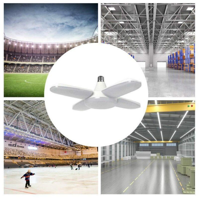 Superkirkas teollisuusvalaistus 80w e27 led tuuletin autotallin valo 6000lm 85-265v 2835 led high bay teollisuusvalaisin työpajaan