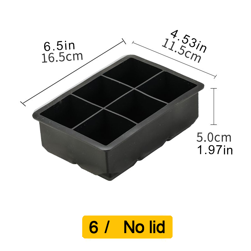 Isbitform for 4/6/8/15 isbiter, stor isbitform, stor isbitform av matkvalitet, bpa-fri, firkantet form, gjør-det-selv-kjøkken, baris: Gul