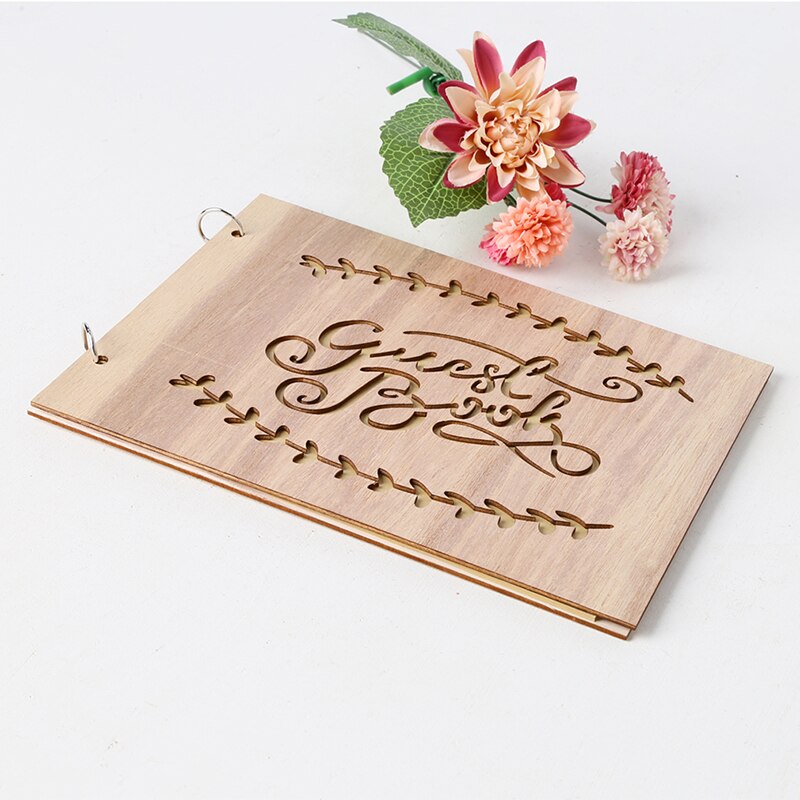 DIY Photo Book Wedding Signaure Wooden Heart Book Wedding Decoration Rustic Wedding Guestbook Party Favors: JM01635