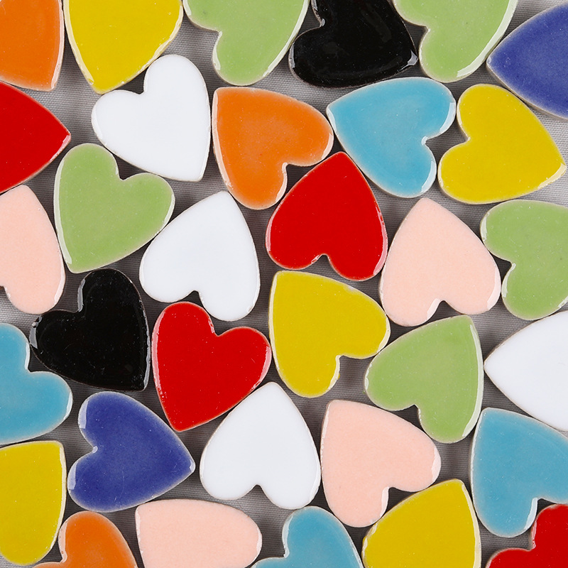 100g Bagged Love Shaped Ceramic Mosaic DIY Hand Decorative Materials Bathroom Tiles Bulk Arts Crafts: 1