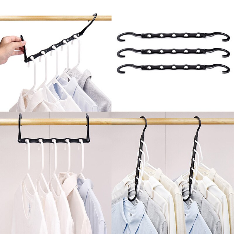 Black Plastic Magic Hangers Closet Space Saving Hanger Clothes Hanger Closet Organizer