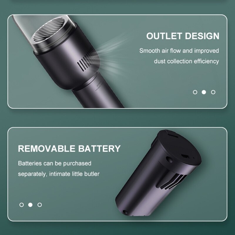 2022 Handheld Cordless Car Vacuum Cleaner Rechargeable Mini Dust Collector Remover
