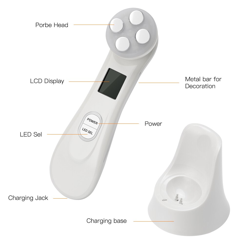 Mesoterapia electroporación LED terapia de luz de fotones RF EMS rejuvenecimiento de la piel máquina de belleza de masaje para estiramiento facial