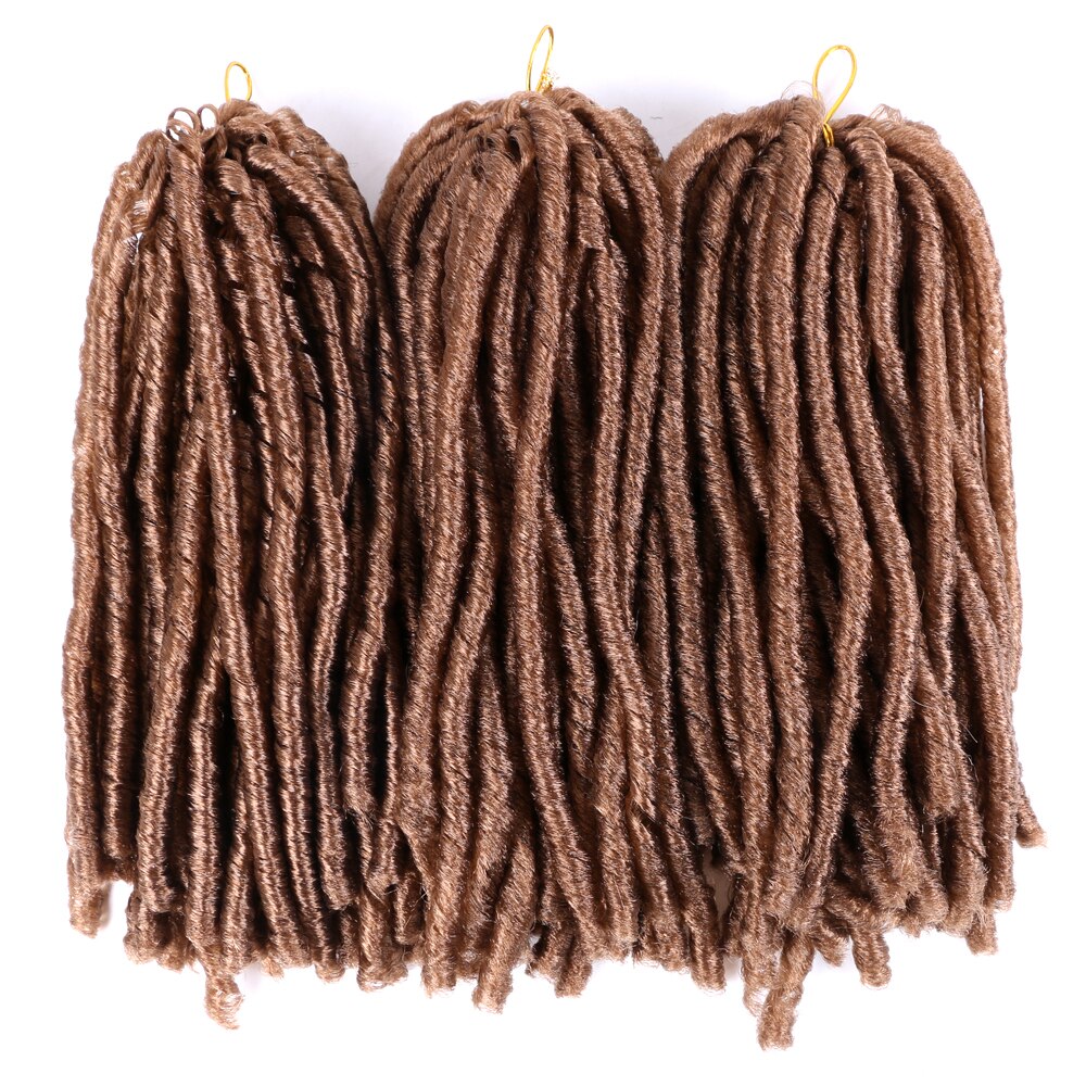 Afrika pige soft locs dreadlocks hæklet fletninger 14 inches syntetisk fletning hår 30 rødder hæklet hår extensions til kvinder: 27