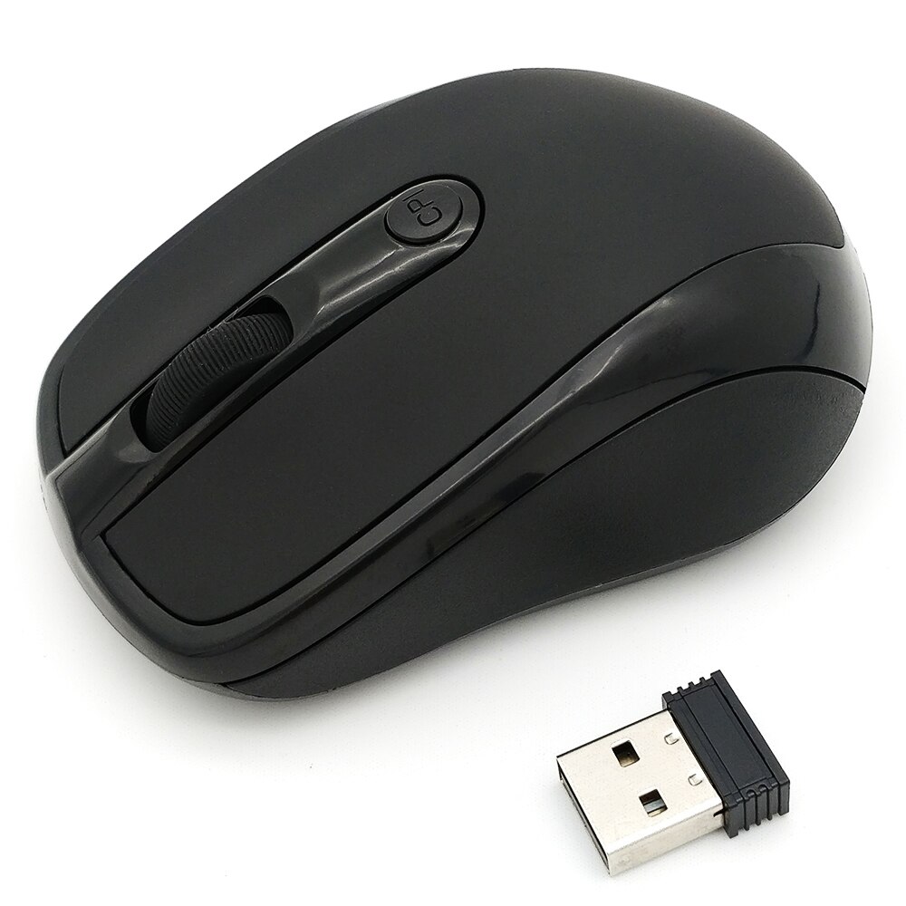 Ratón óptico inalámbrico de 2,4G, ergonómico, duradero para ordenador portátil, periféricos universales para ordenador: Negro