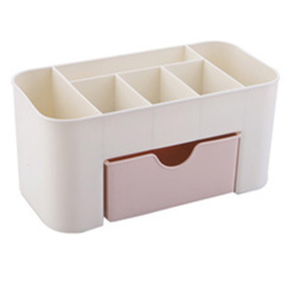 Cosmetic Storage Box Drawer Desktopplastic Makeup Dressing Table Skin Care Rack House Dressing Table Organizer Container: Pink