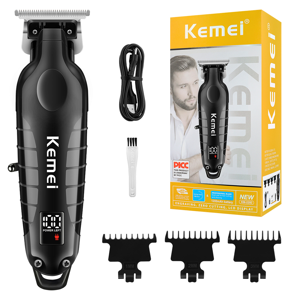 Kemei 2293 Professioneller Friseur-Haarschneider mit Null Lücken, kabellos, wiederaufladbar, für Männer, Haarschneidemaschine, Detailer-beenden: Ursprünglich Titel