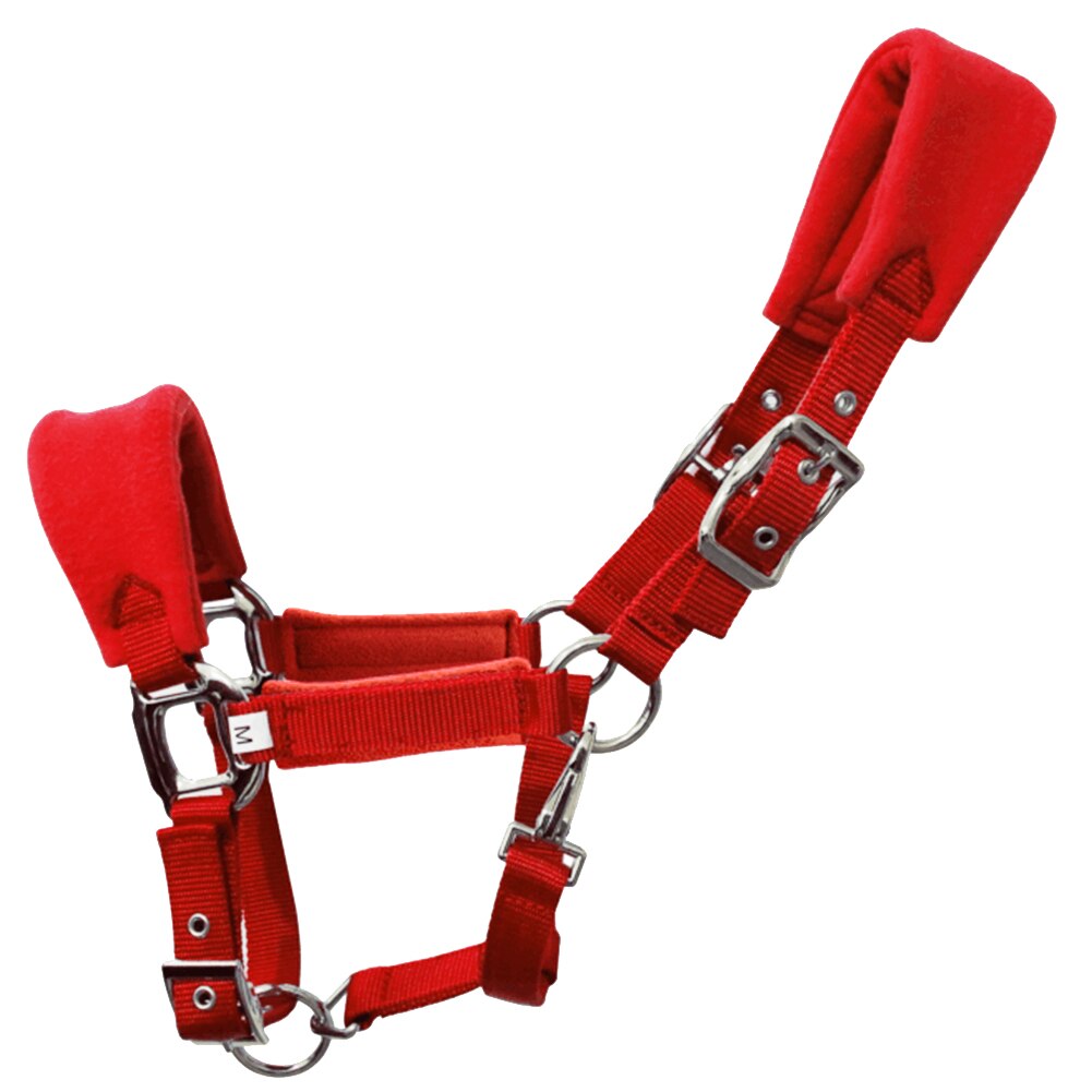 Tykkere blødt rideapparater aftageligt hovedtøj hestestrop halskrave svampepude udendørs sport aftagelig justerbar rem: Rød