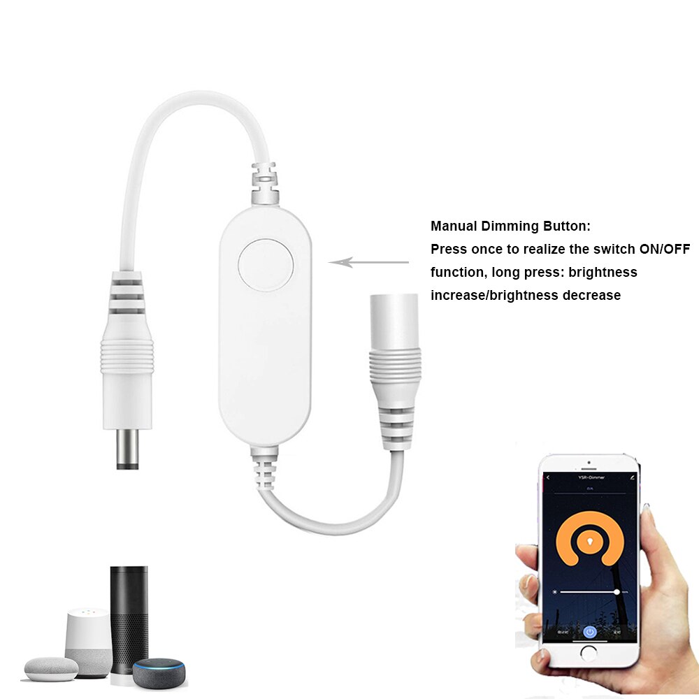 tuya Mini Monochrome wifi dimmer Controller Led Dimmable 5050 Strip Lights Controller Smart life App Switch For Echo Google Home