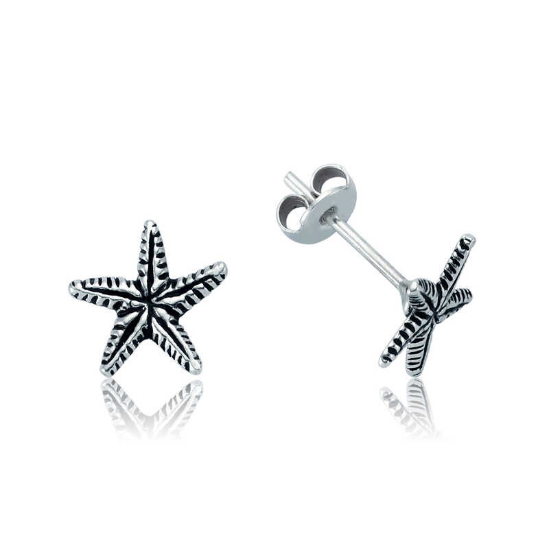 Silver Sea Star Studded Oorbellen