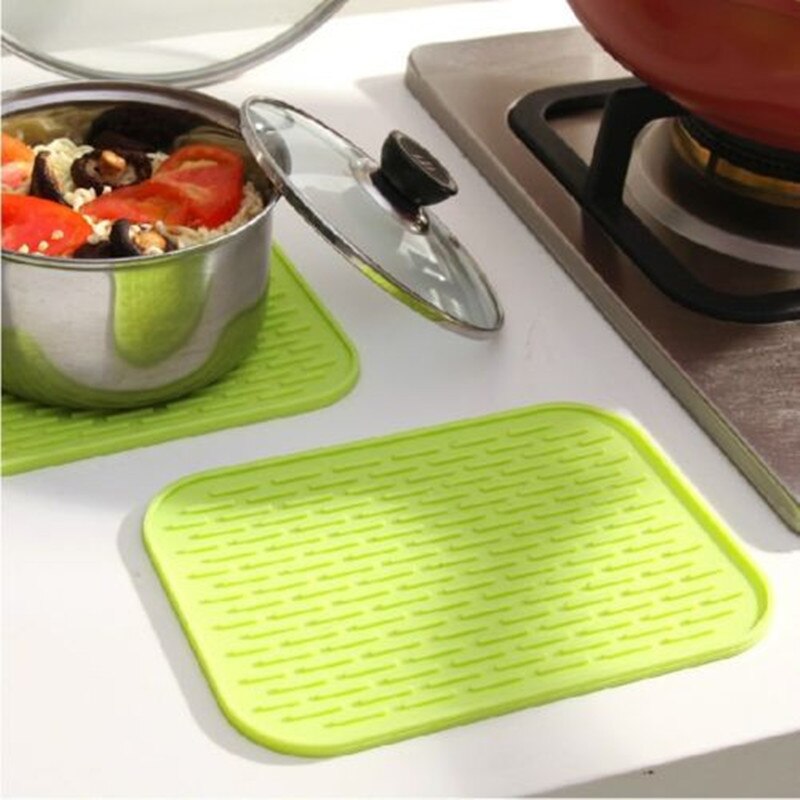 1Pc Rechthoek Hittebestendige Mat Siliconen antislip Trivet Pot Pan Houder Mat Pad Voor Keuken Accessoires