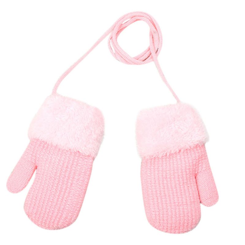 Gants tricotés en plein air | Gants d'hiver pour bébé garçon fille, gants chauds à corde: Light Pink