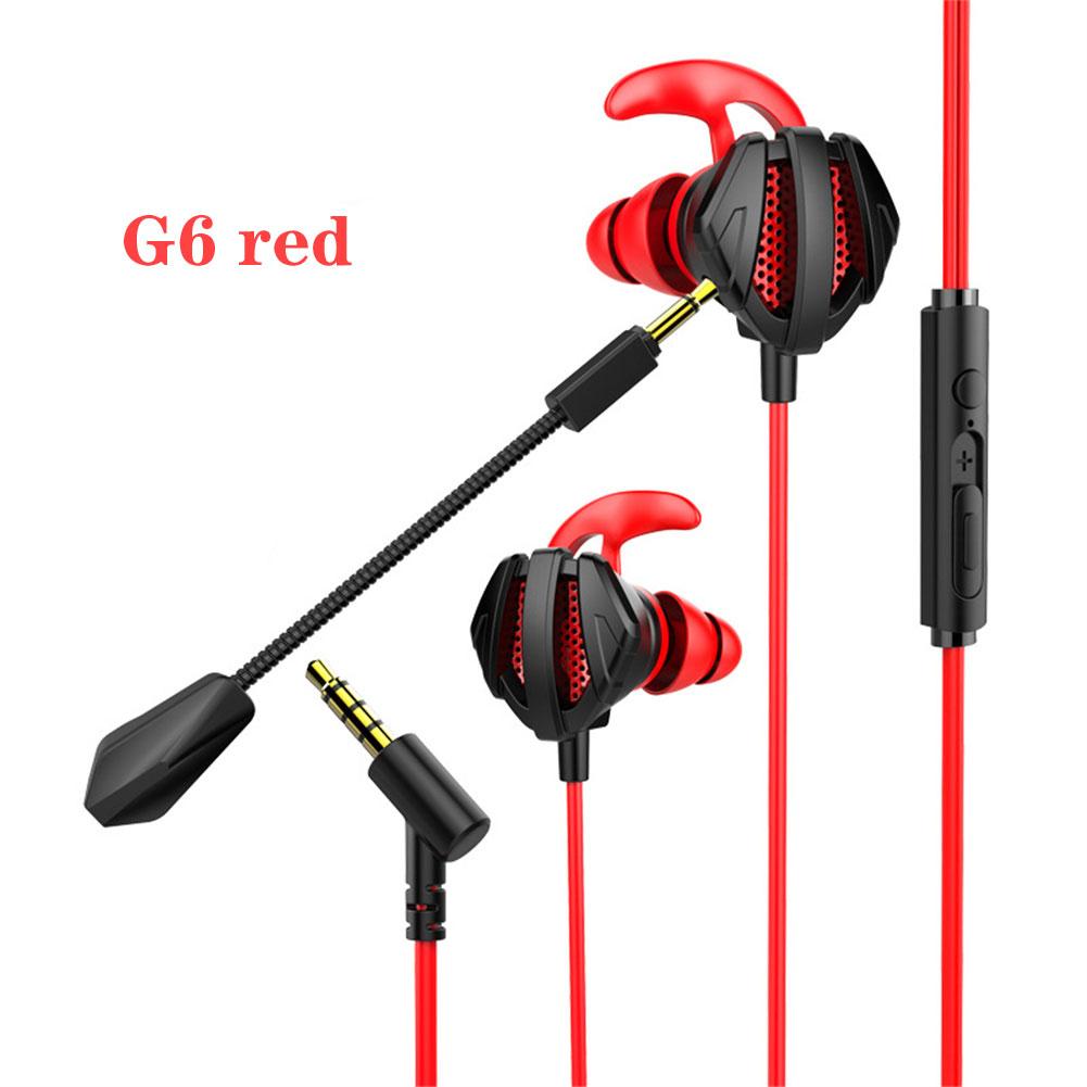 For PS4 Xbox One Nintendo Switch PUBG PC 3.5mm Wired Dynamic Gaming Earphones with Dual Mic Volume Control Gamer Headset Earbuds: G6 red