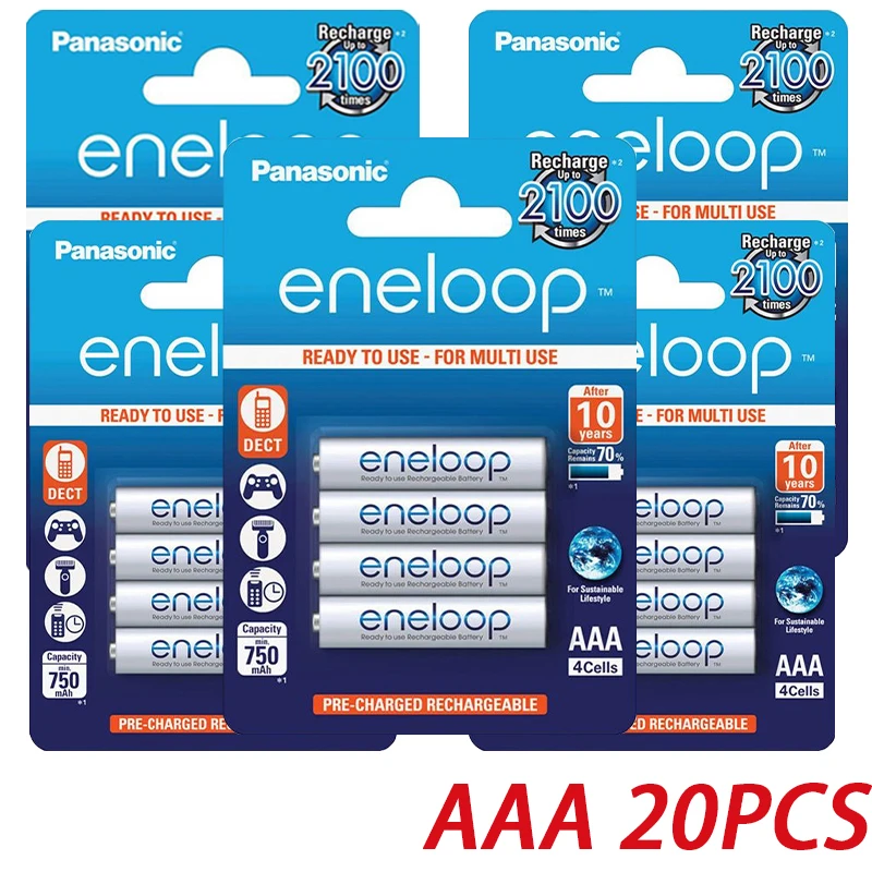 Nowe akumulatory Panasonic Eneloop 800mAh AAA 1.2V NI-MH do zabawek elektrycznych Latarka Aparat fotograficzny Wstępnie naładowany akumulator: Niebieski