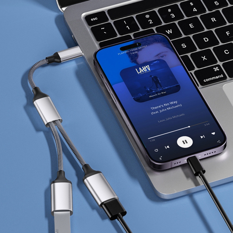 USB C mannelijk naar dubbel USB C vrouwelijk splittersnoerconverter Meerdere hubs USB C-poort Hublader Power Split-adapter