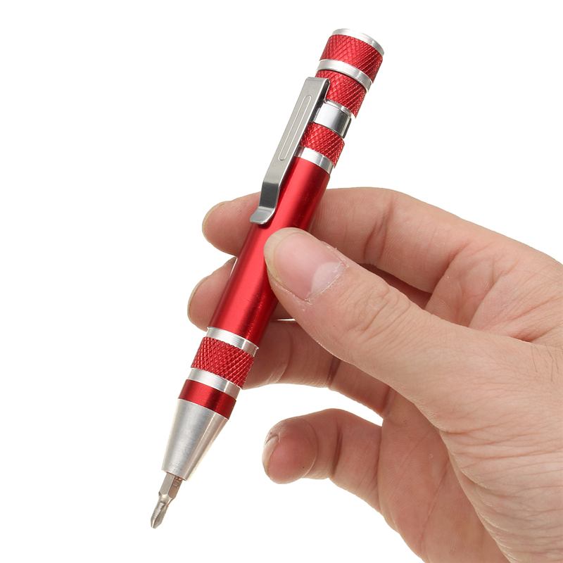 DANIU Drie Kleur 8 in 1 Pen Stijl Precisie Pocket Schroevendraaier Bit Set Ingelaste Phillips Schroef voor Draagbare Hand Tool gebruik