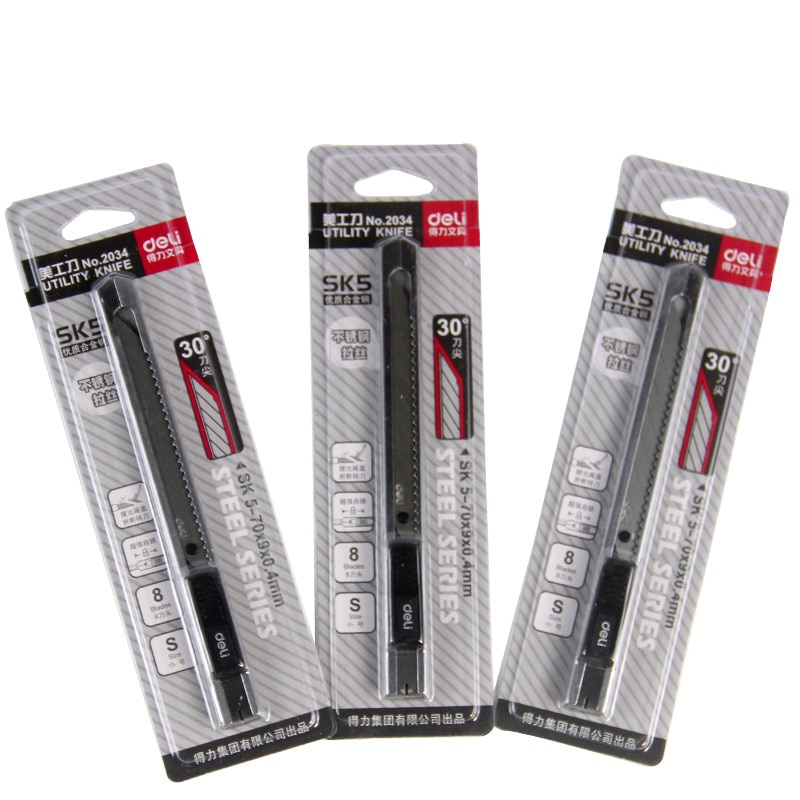 SK5 small art knife and 30 degree angle 45 degree blade school office supplies: 3PCS