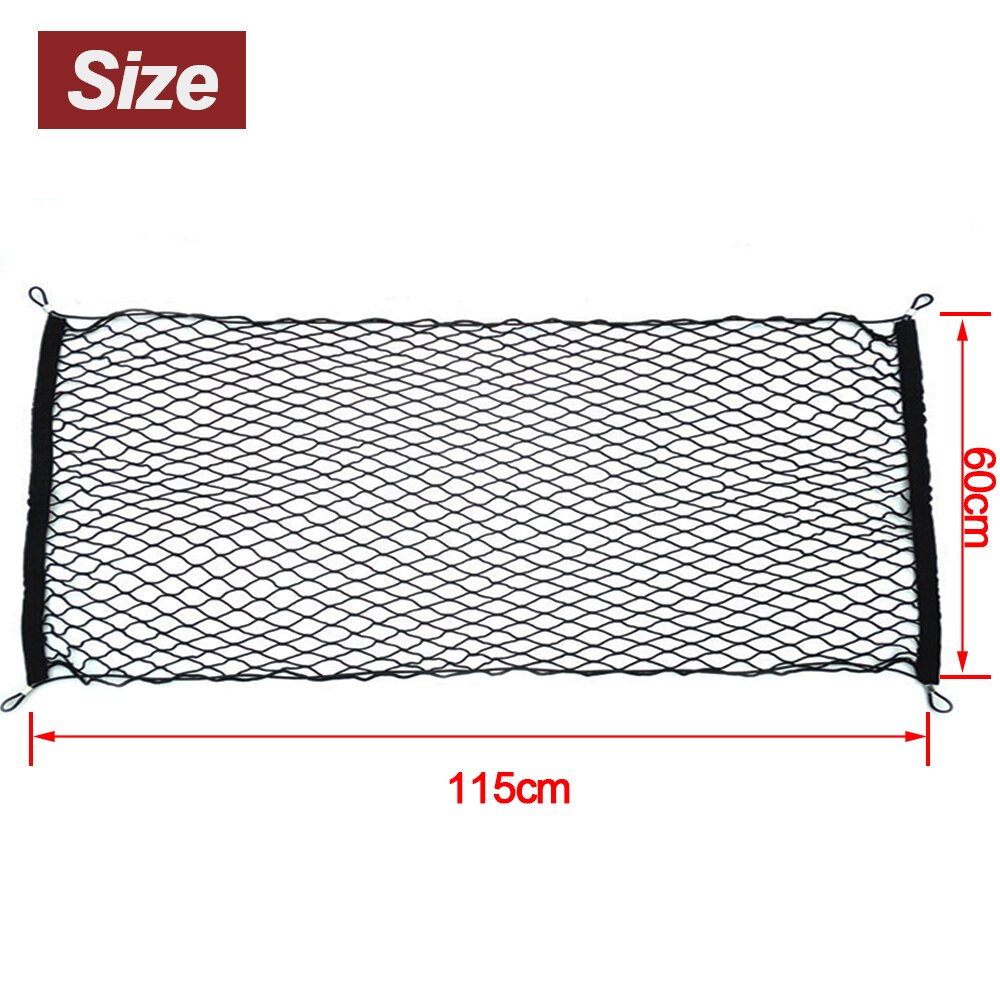 115 x 60cm universal bil bagagerum nettet elastisk bagage net last organisator opbevaring nylon strækbar bil interiør mesh netlomme