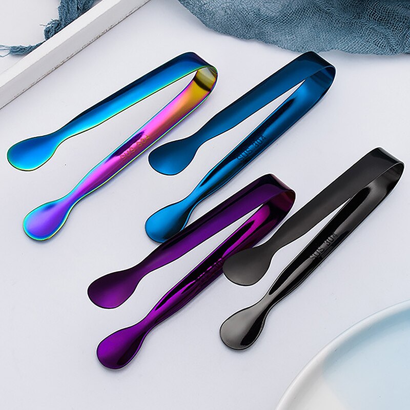 Stainless Steel Ice Cube Clip Ice Tong Bread Food BBQ Clip Barbecue Clip Ice Clamp Tool Bar Kitchen Accessories