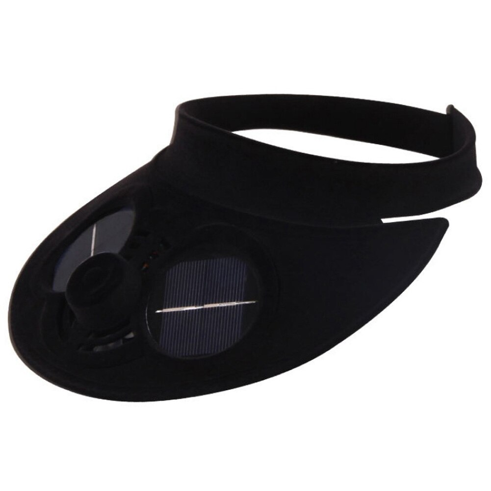 Boné de beisebol ao ar livre chapéu com ventilador de refrigeração movido a energia solar para viajar ciclismo ed-shipping: Black