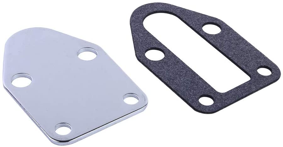 Chrome Fuel Pump Mounting Plate W/Gasket For Chevy 283 327 350 383 400