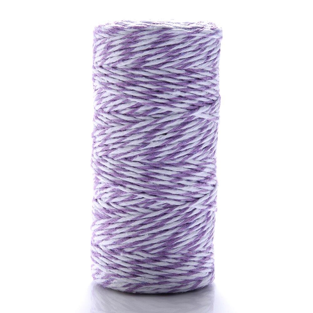 10 Meter/partij 1.5Mm Dubbele Kleur Natuurlijke Katoenen Draad Jute Hessische Hennep Touw Voor Cadeau Verpakking Partij Bruiloft Benodigdheden Decor: purple