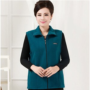 Goedkope winter paars/zwart mommy vest plus size 3xl 4xl warme dames vest mouwloze katoenen jassen dames herfstoutfits: Pauwblauw / Xxl