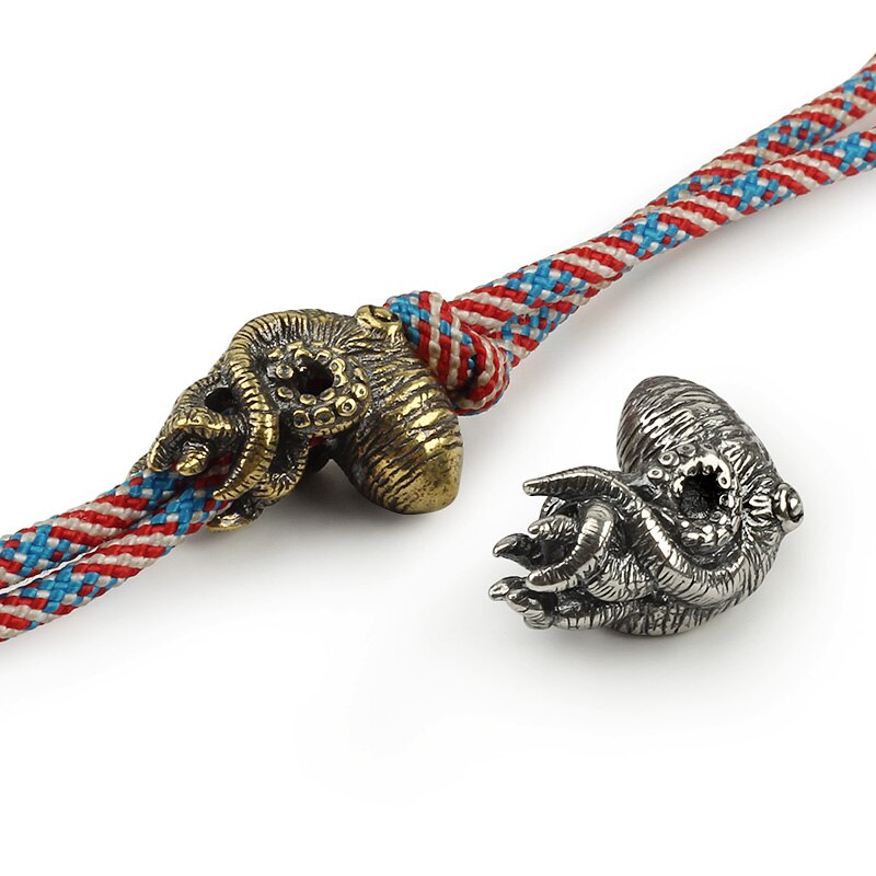 Bläckfisk kniv pärlor mässing bläckfisk pärlor paraply rep hänge vintage koppar paracord pärlor diy