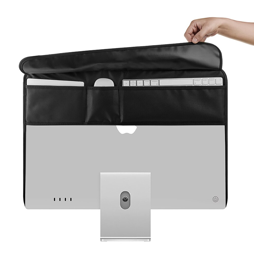 IMAC – housse de protection Anti-poussière pour ordinateur de bureau, 5 couleurs, 24 pouces: Black
